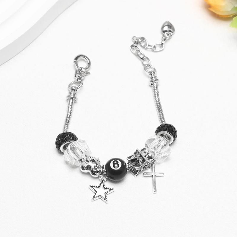 Zinc Alloy Star Crucifix Design Necklace Adjustable Lightweight Bracelet Punk Jewelry Piece For Various Occasions