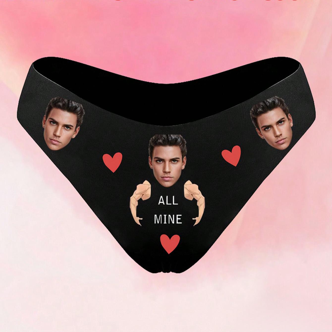 

Женские сексуальные трусики-стринги с индивидуальным принтом в виде портрета, удобные трусики-стринги с низкой талией XL чёрный