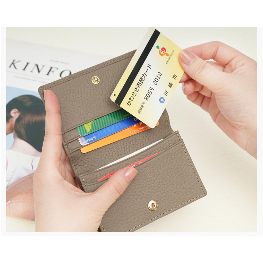 New multi-functional card bag, genuine leather business card bag, fashionable Japanese and Korean cowhide business card holder, change bag.