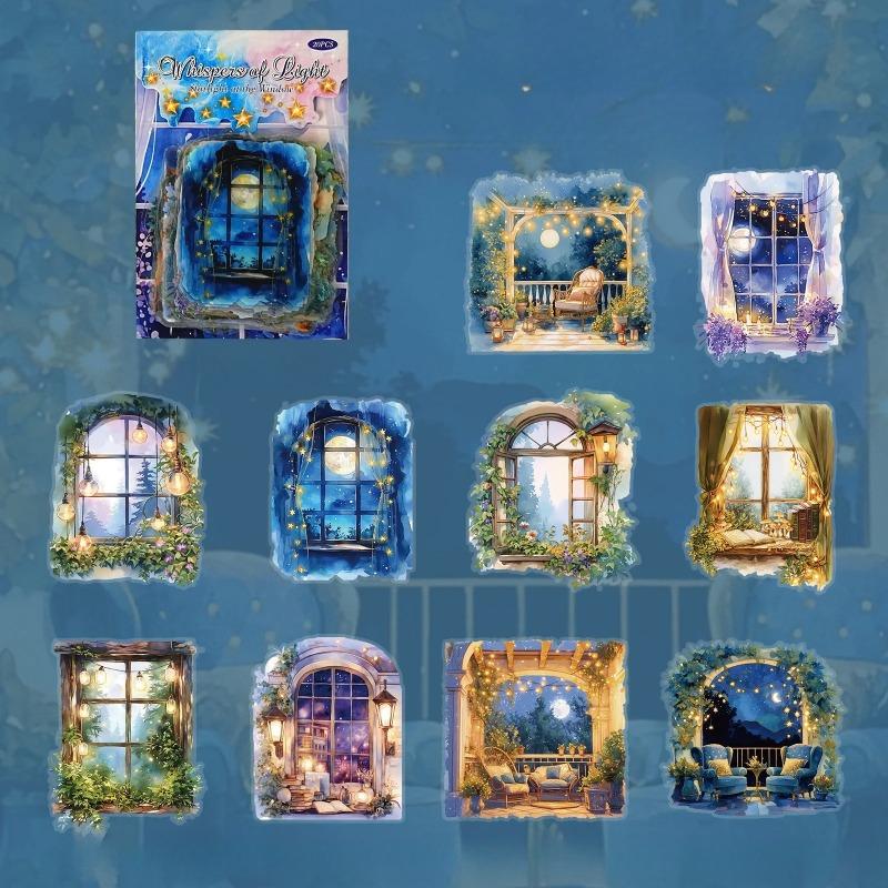 20 Stück/Los Kawaii Scrapbook-Aufkleber Licht und Schatten Geschichte DIY Journaling Scrapbooking Zubehör Dekorative Schreibwaren Aufkleber
