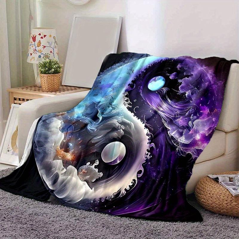 1pc Yin Yang Harmony Blanket Cute Home Decor Gift, Soft, Living Room, Travel, Camping, Car Blankets