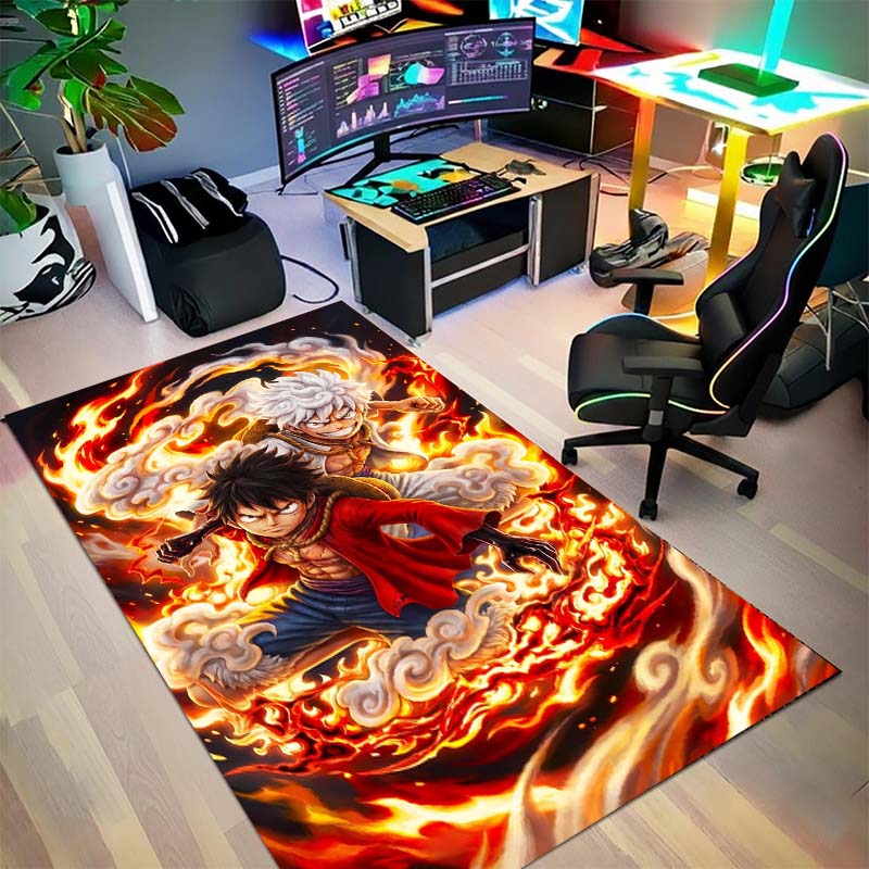 One Piece Luffy Home Large Area Rug Carpet Non Slip Washable Floor Mat Gamer Room Bedroom Decor.