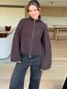 2025 Autumn/Winter Women's High-End Stand Collar Slim Fit Cardigan Sweater