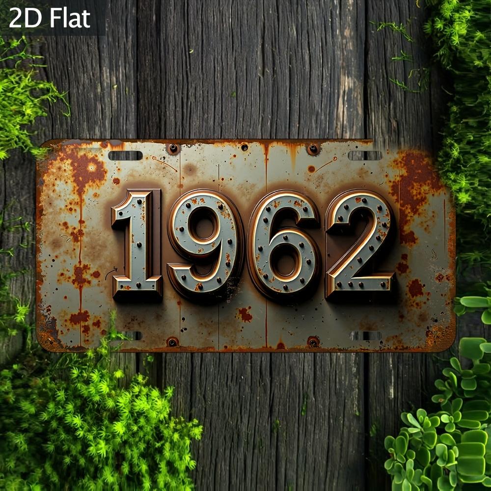 

D Flat Printing Vintage Distressed with Industrial Riveted Metal Number Design Aluminum Tin Painting License Plate Styl 15x30cm(5.9x7.8inch)