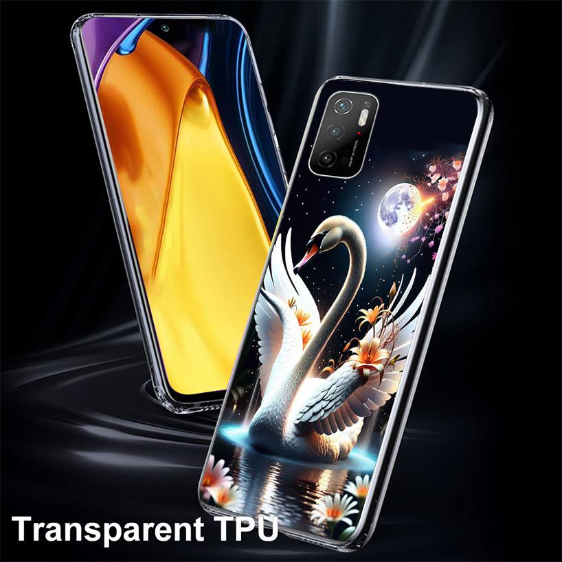 White Swan Grace Art Phone Case For Xiaomi Poco X7 X6 X5 Pro F7 Ultra Redmi 15C 15 13 13C 12 12C 10 10A 10C 9 9A 9C 9T Cover Poc