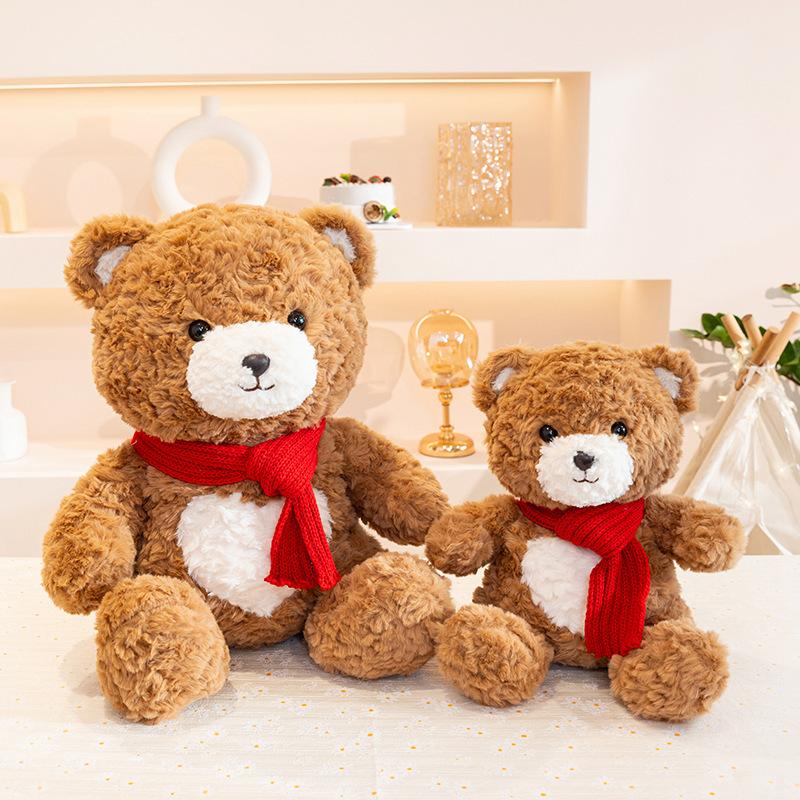 Cute Scarf Bread Bear Teddy Bear Doll Plush Toy Love Bear Hug Bear Doll Children's Rag Doll