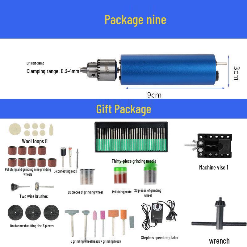 Mini Handheld Electric Drill & Grinder - Low Power Tool for Precision Hole Punching