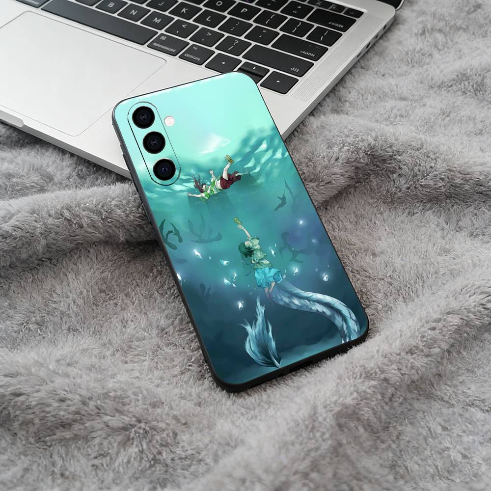 Hot-S-A-Spirited Away Phone Case For Samsung Galaxy A73,A71 A72,A70,A53,A52,A51,Soft Silicone Black Cover