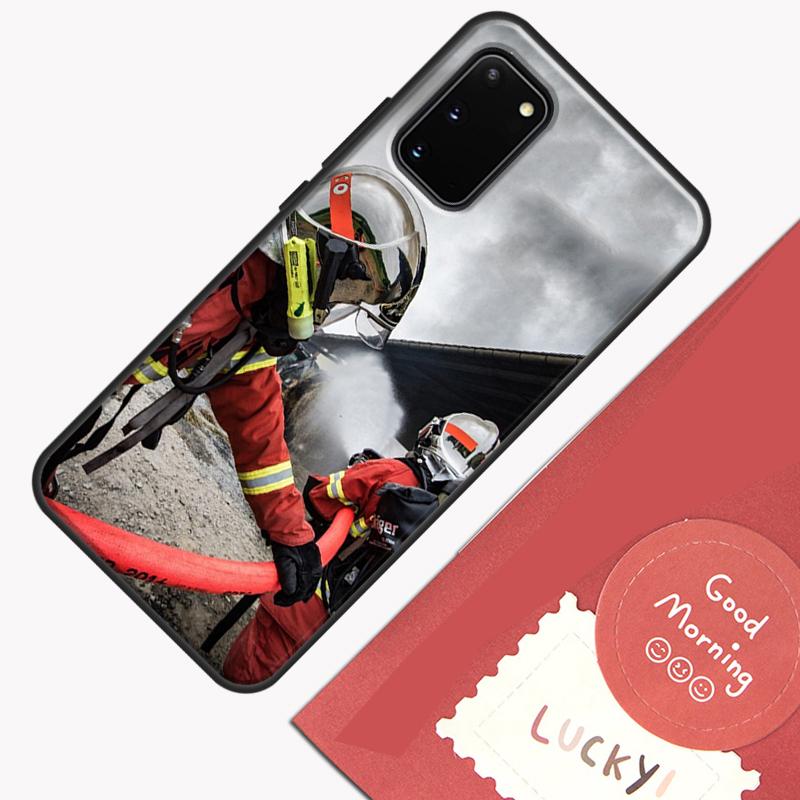 Firefighter Heroes Fireman Case For Samsung Galaxy S22 S21 S23 Ultra Note 20 S8 S9 S10 Note 10 Plus S20 FE Back Cover