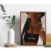 Modern African Black Women Jewelry Necklace Metal Fashion Art Poster Canvas Paintings Wall Art Pictures Home Decor
