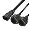 Power Adapter Cord With C14 To European Standard 4.0MM Socket, 10A 1 To 2 Adapter