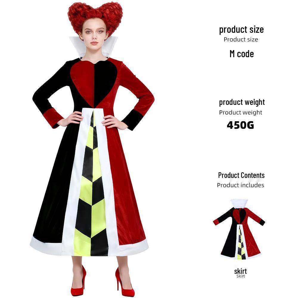Queen of Hearts Cosplay Costume - Adult Alice in Wonderland Halloween Dress Adult XXL