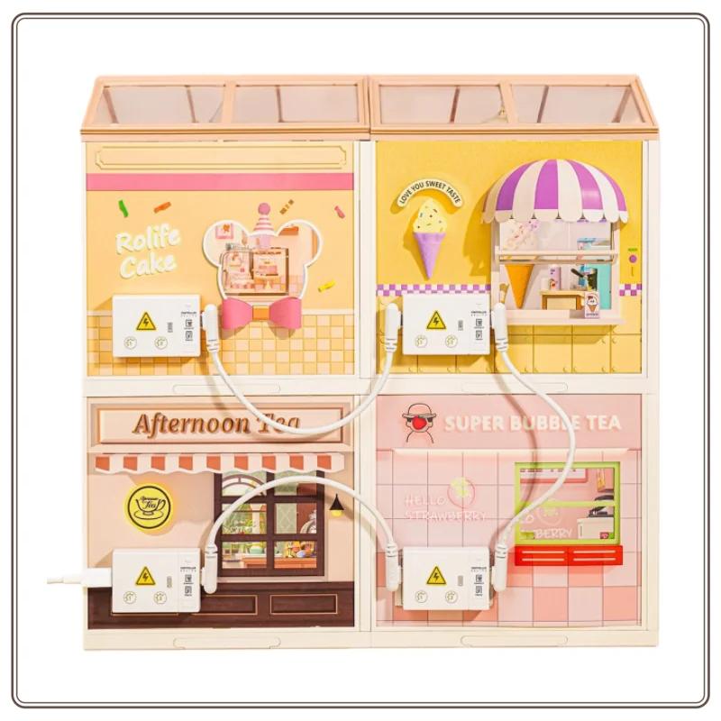 Rolife Super World Cake Shop DIY Houses Building Blocks Assembling Toy Models DIY House Decorations Christmas Birthday Gifts