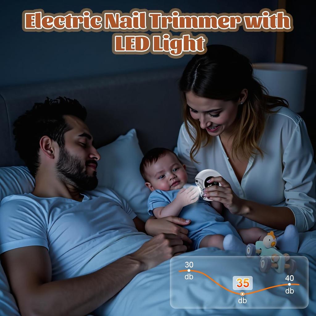 3 Speed Electric Nail Clipper, Rechargeable Electric Nail Clippers for Adults, Baby Nail Trimmer with Polisher, Dust Storage & LED Light, Automatic