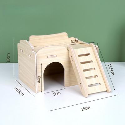 Nouvelle Villa Hamster en Bois Jouet à Mâcher Durable Balançoire Bascule Facile à Installer Accessoires de Cage Activité Petit Animal Fournitures pour Animaux