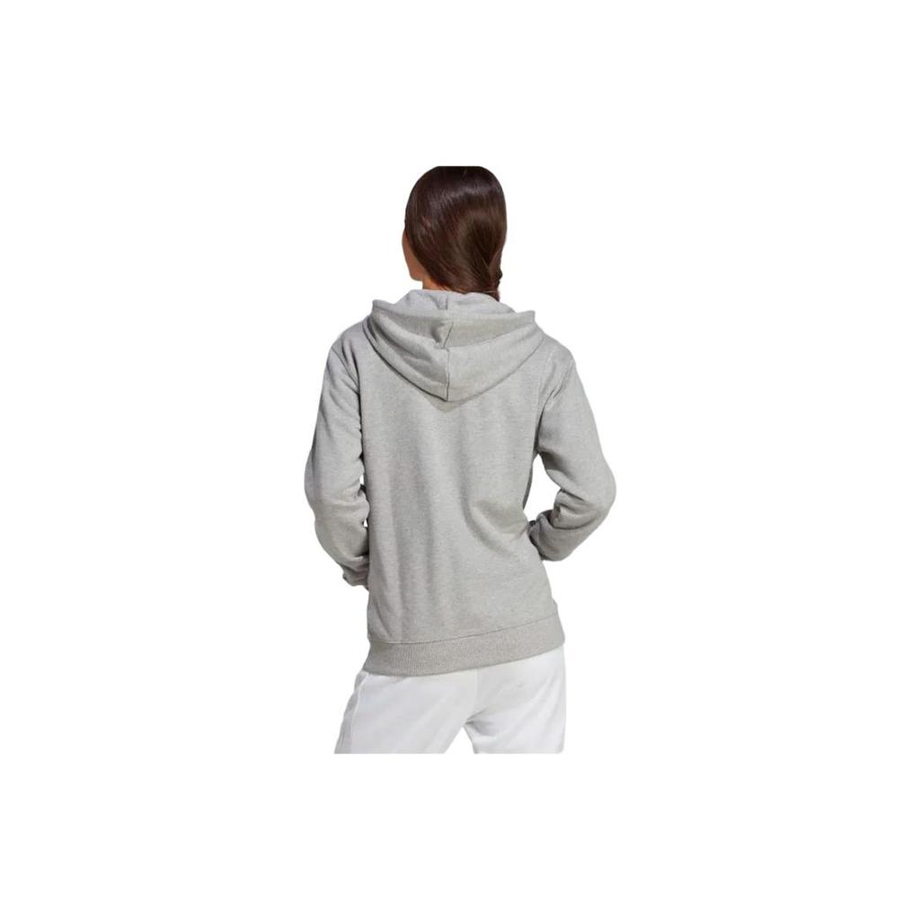 Adidas Striped Logo Casual Sports Hooded Jacket Women Jacket Gray GV6021