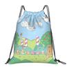 Custom K-Kirbys Drawstring Backpack Bags Men Women Lightweight Cartoon Gym Sports Sackpack Sacks for Traveling