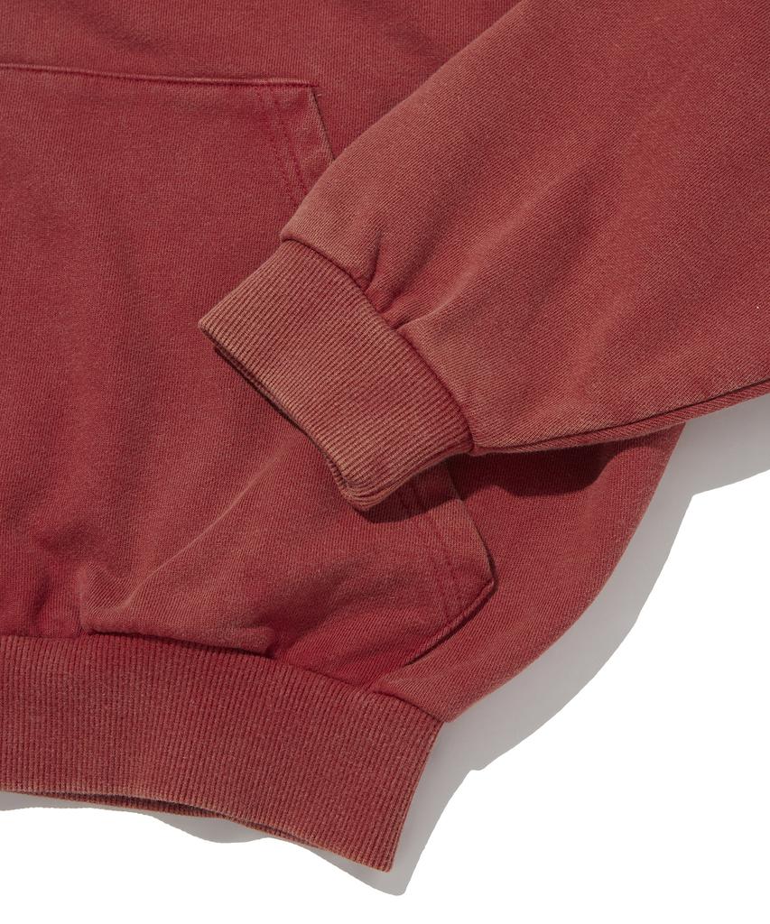 Suade Cropped Washed Hood Zip Up [Red]