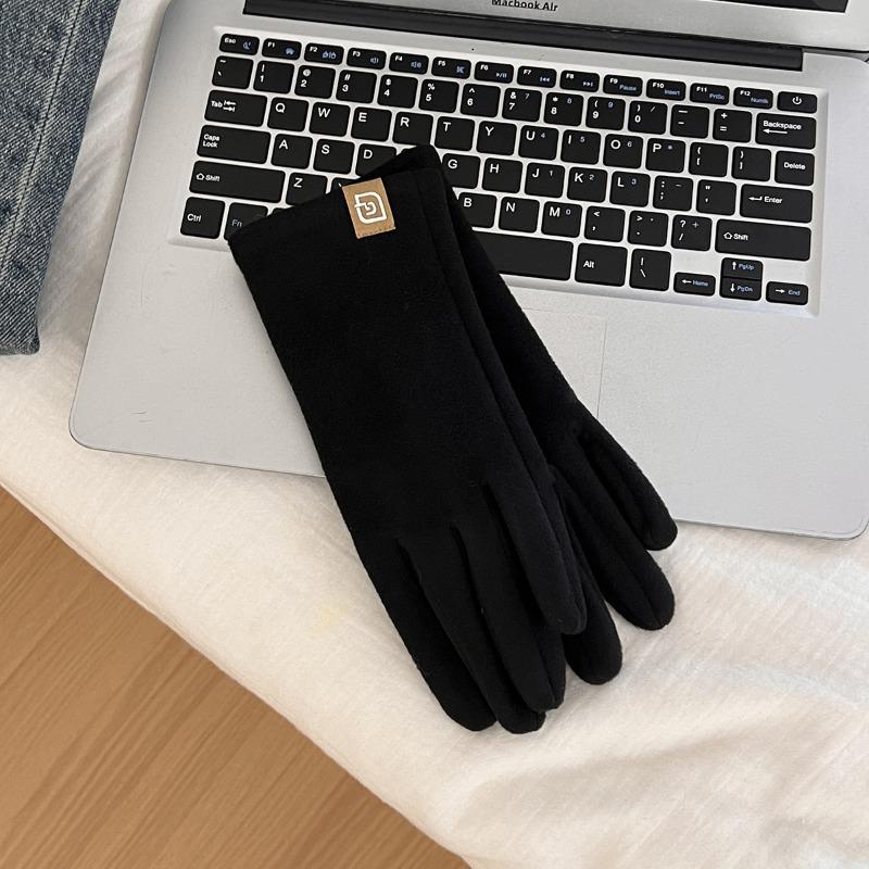 Gloves Winter Women's New Riding Driving Windproof Fleece Thickened Warm Windproof Cold Five-finger Tide