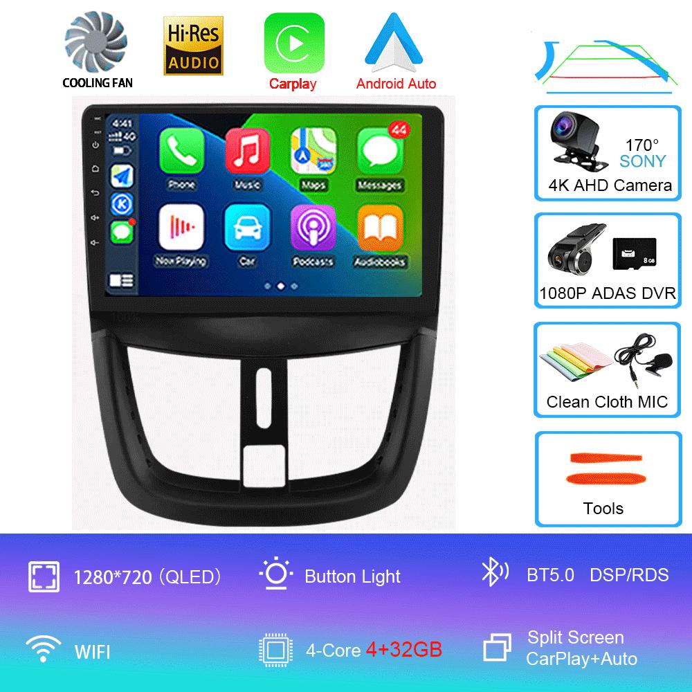 Android 14 Carplay Auto For Peugeot 207 CC 207CC 2006 - 2015 Car Radio GPS Multimedia Video Player Stereo WIFI+4G DSP