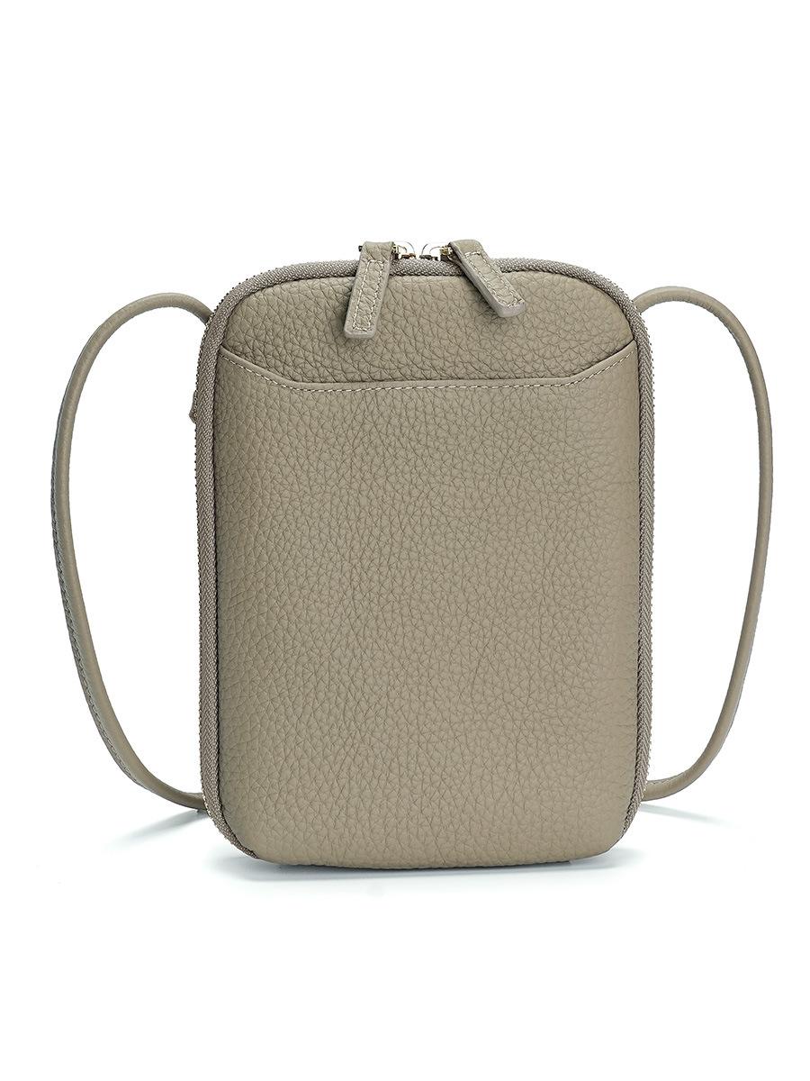 Market-6 Echt Leder Rits Crossbody Tassen Vrouwen Grote Capaciteit Schoudertassen voor Vrouwen Effen Telefoon Portemonnee Klep Nieuwe Dames Handtassen gray
