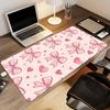 Pink Bow Hearts Mouse Pad Computer Accessories Office Game Table Mats Rubber AntiSlip Gaming Keyboard Mousepad Desk Pads 40x90