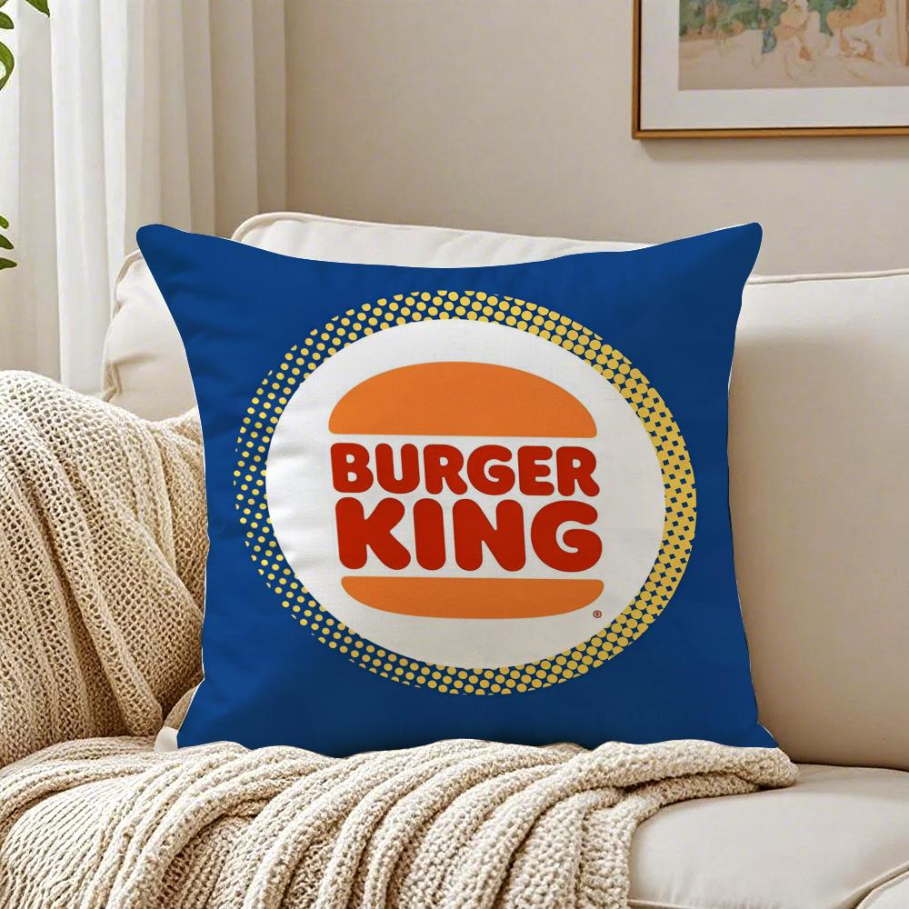 Popular FastFood Brand BBurger KKing Cushion Cover Pillowcase Antidustmite Living Room Sofa Decor Cushion Room