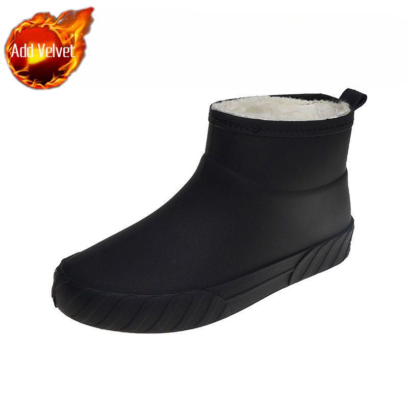 2025 New Japanese Style Women's Non-slip Low-top Short Shaft Rain Boots Waterproof Kitchen Car Wash Rubber Shoes Trendy