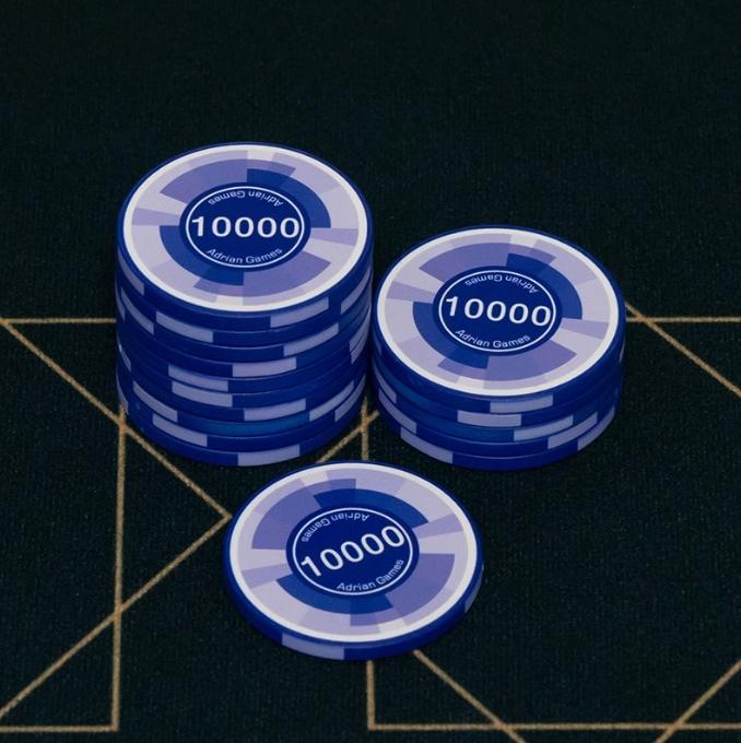 25Pcs 43Mm Ceramic Poker Chips Coin Chess Room Chip Board Game Poker Club Exclusive Texas Hold'Em Chip Storage Box Table Games