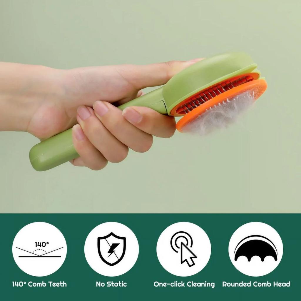 Pet Supplies Stainless Steel Cute Shape Pet Pin Comb Self-Cleaning Cat Comb Floating Hair Removal Pet Comb