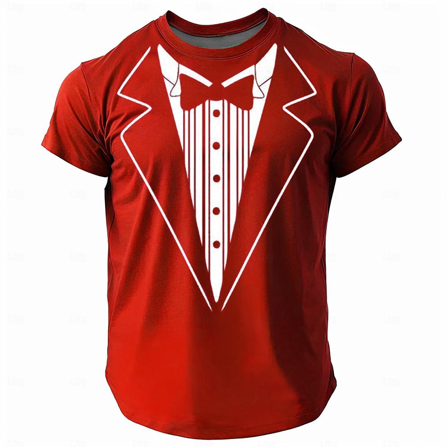 Christmas Men s Christmas Costume T shirt Short Sleeve T shirt 3D Print Crew Neck Shirt Fashion Athleisure Party Street Sports O S