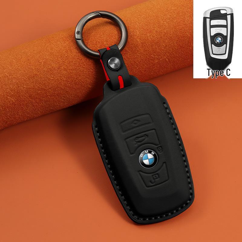 

Верхний слой коровьей кожи Чехол для ключей для серий BMW 1, 3, 5, i3, x1, x3, x5, ix3