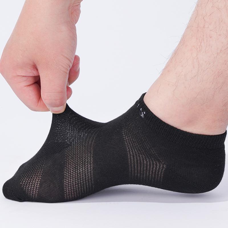 5 Pairs Men's Breathable Cotton Socks Sports Socks Slash Mesh Casual Athletic Cut Short Summer Thin Short Ankle Sock