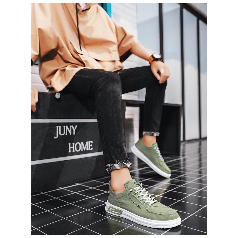 Men's Spring Soft Korean Trendy Versatile Breathable Lightweight Canvas Casual Sports Board Shoes.