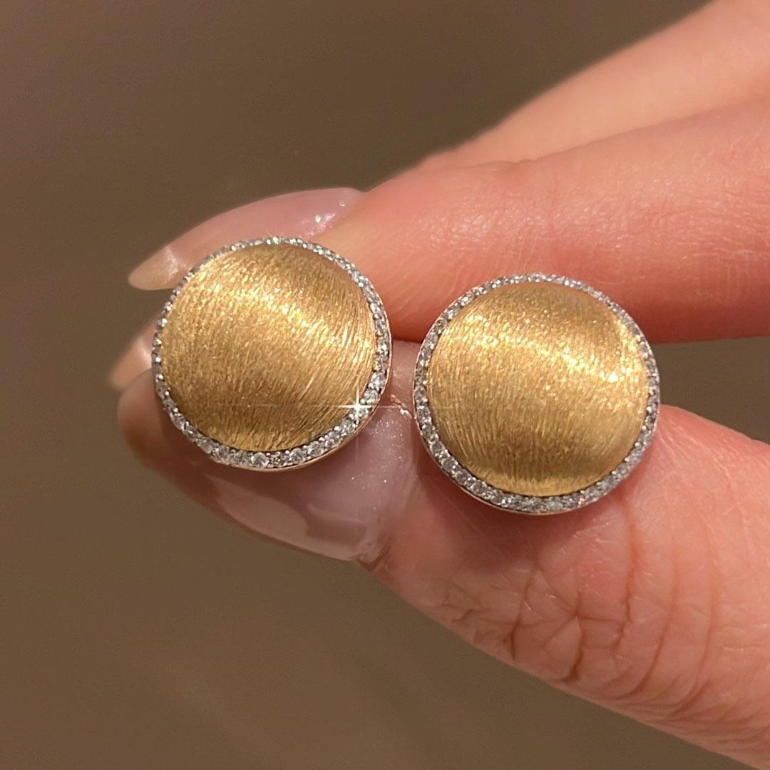 

Классические Высококачественные Круглые Серьги-Гвоздики с Алмазной Инкрустацией для Женщин Ретро Дизайн Новые В Серьгах Шпильках Банкетные Украшения