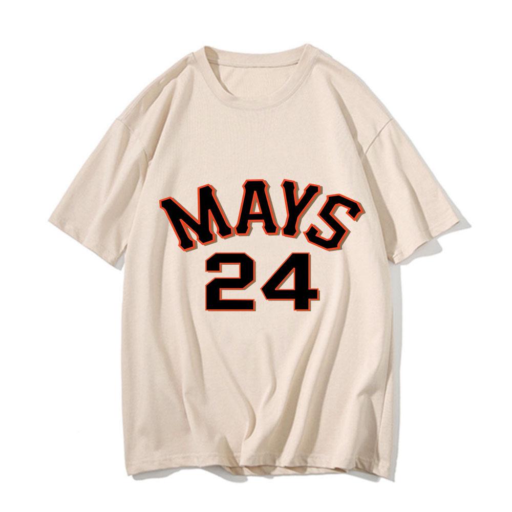 Baseball Willie Mays Print Heren T-shirts Grafisch Street T-shirts Hoge Kwaliteit Sport T-shirts Kleding Schattig Hip Hop Korte Mouw Kostuums