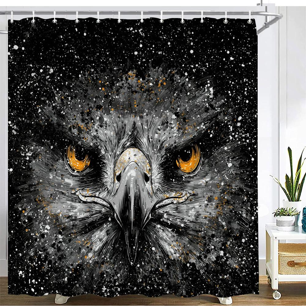 Black and white lion, wolf Pattern Shower Curtain Bath Curtain Animal Printed Bathroom Curtains for Home Decoration Curtain