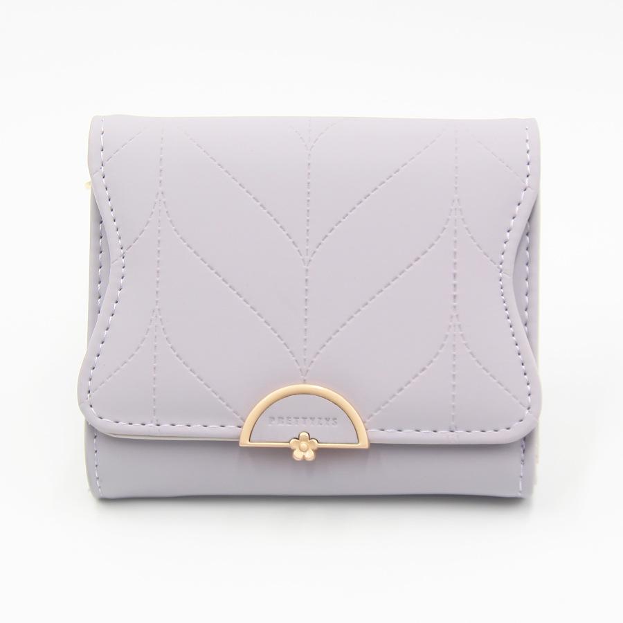 

Кошелек женский короткий и свежий из искусственной кожи с несколькими отделениями Niche Women s Wallet светло-фиолетовый