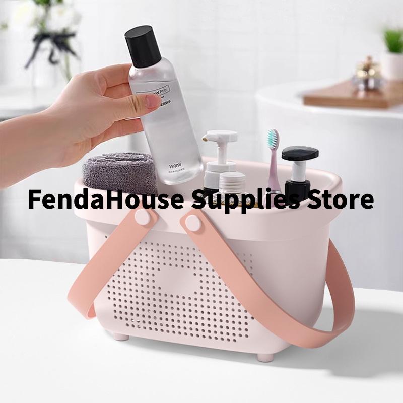 Plastic Storage Basket With Handle Portable Shower Caddy Tote Organizer Basket Bin For Bathroom Kitchen Dorm Room Bedroom, Green