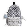 Cute Gingham Polka Dot School Backpack with Bow Detail Lace Trim Lightweight Zipper Daypack for Teen Girls Travel