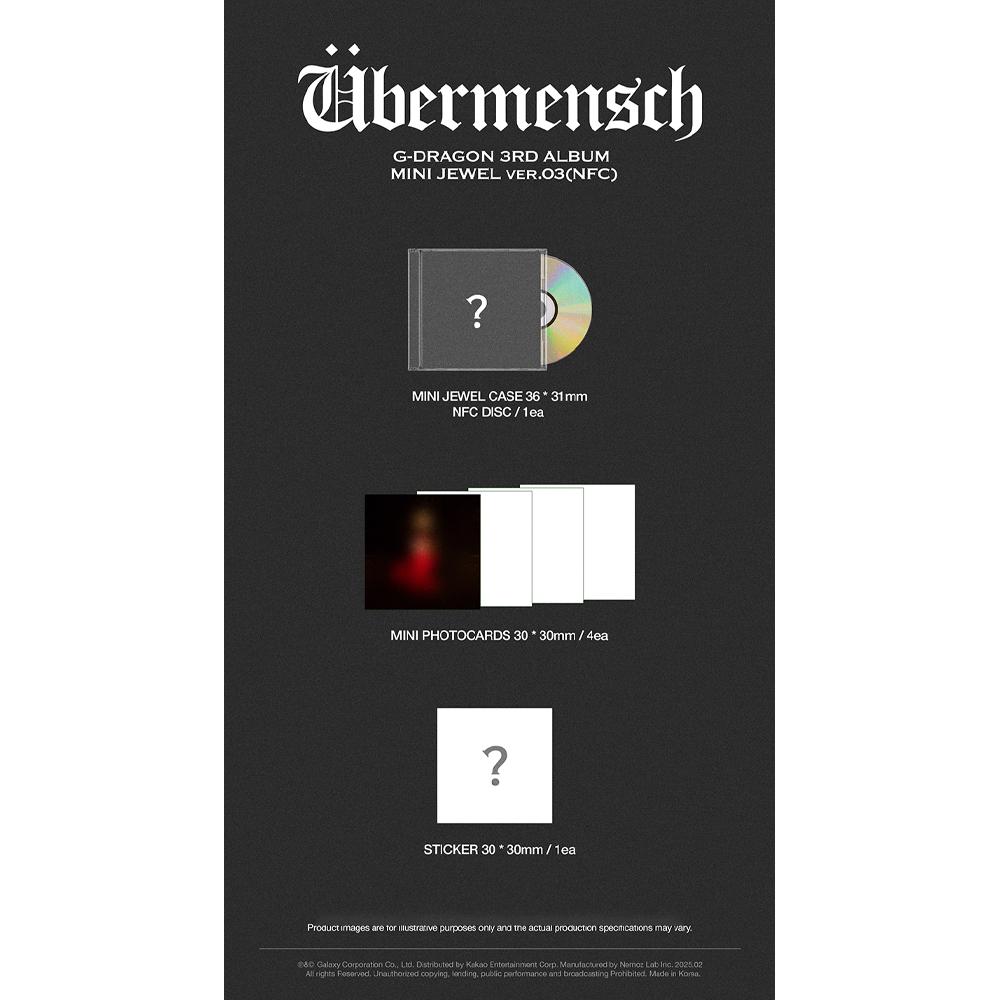 G-DRAGON 3. Album [ÜBERMENSCH] MINI JEWEL VER. (NFC)