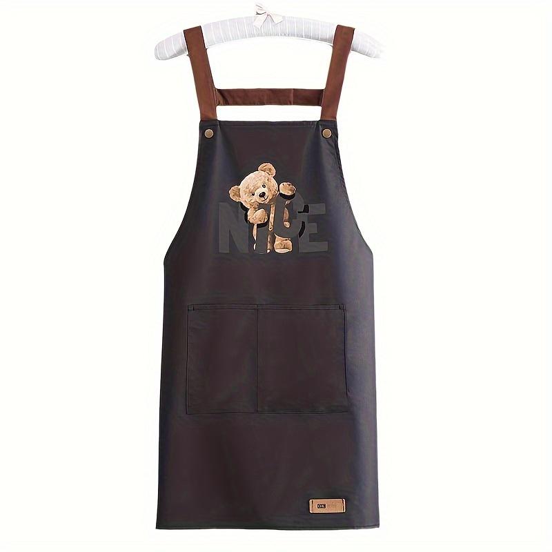 1pc Canvas Kitchen Apron - Waterproof & Oil-Resistant, Perfect for Cooking & Catering