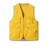Customized Logo Polyester Fabric Vest Breathable Outdoor Casual Fishing Work Volunteer Safety Utility Multi Pocket OutWear OEM
