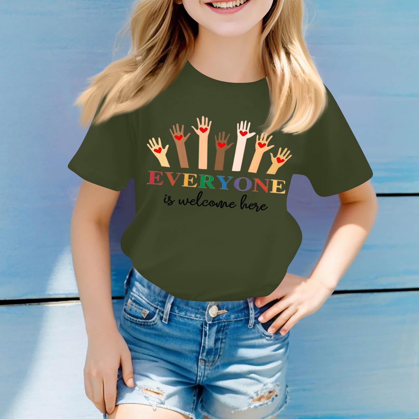 

Детский набивной короткий рукав круглый вырез повседневный удобный свободный легкий топ 100 армия зеленый