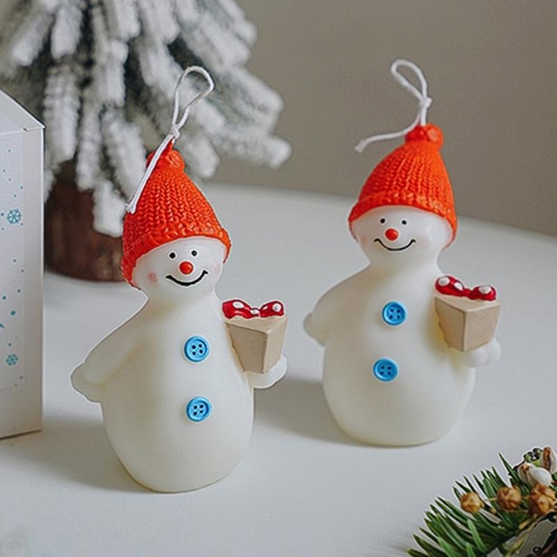 Natural Soys Wax Snowman Candle With Cleaning Burn For Holiday Ambiances Elegant Festival Table Centerpiece