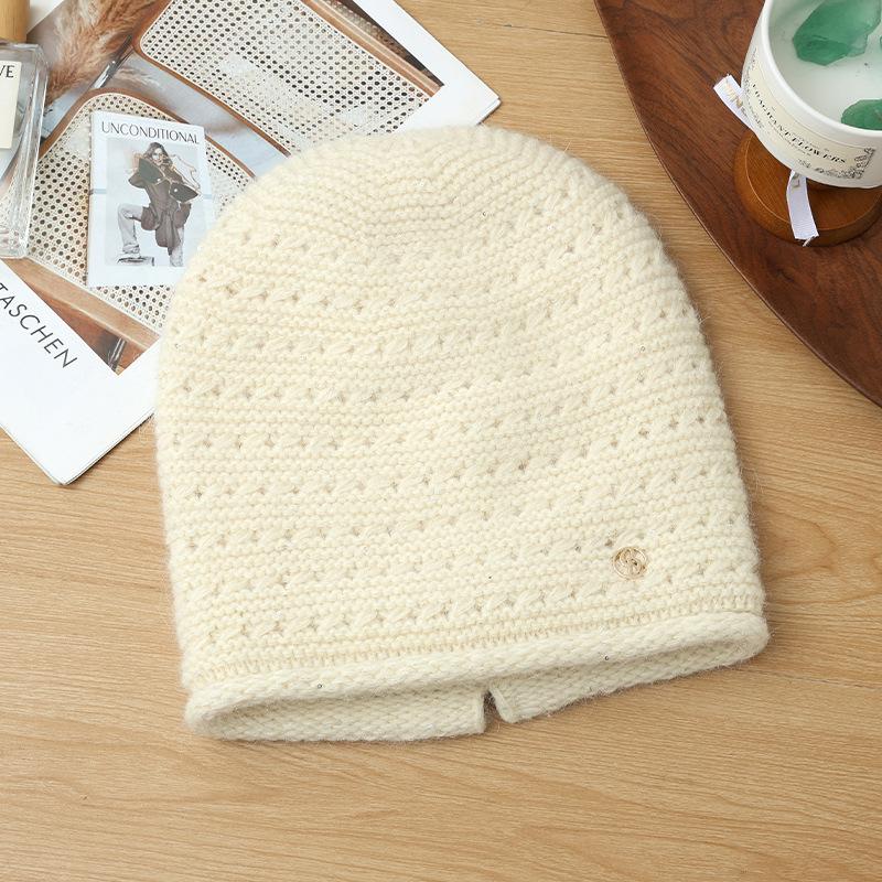 Fashion Versatile Winter Hat Women's Big Head Circumference Show Face Small Baotou Hat Ear Protector Warm Knitted Wool Hat