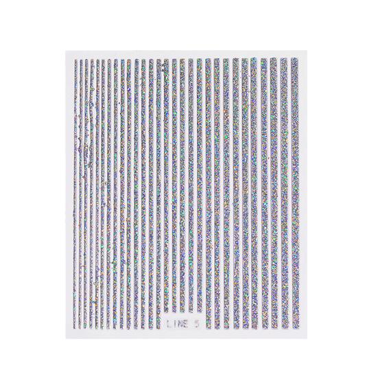 Glitzer Nagelaufkleber Ultradünn Biegsam Glänzender Effekt Glitzer Abziehbilder DIY Maniküre Holographische Linien Nagelabziehbilder Nagel