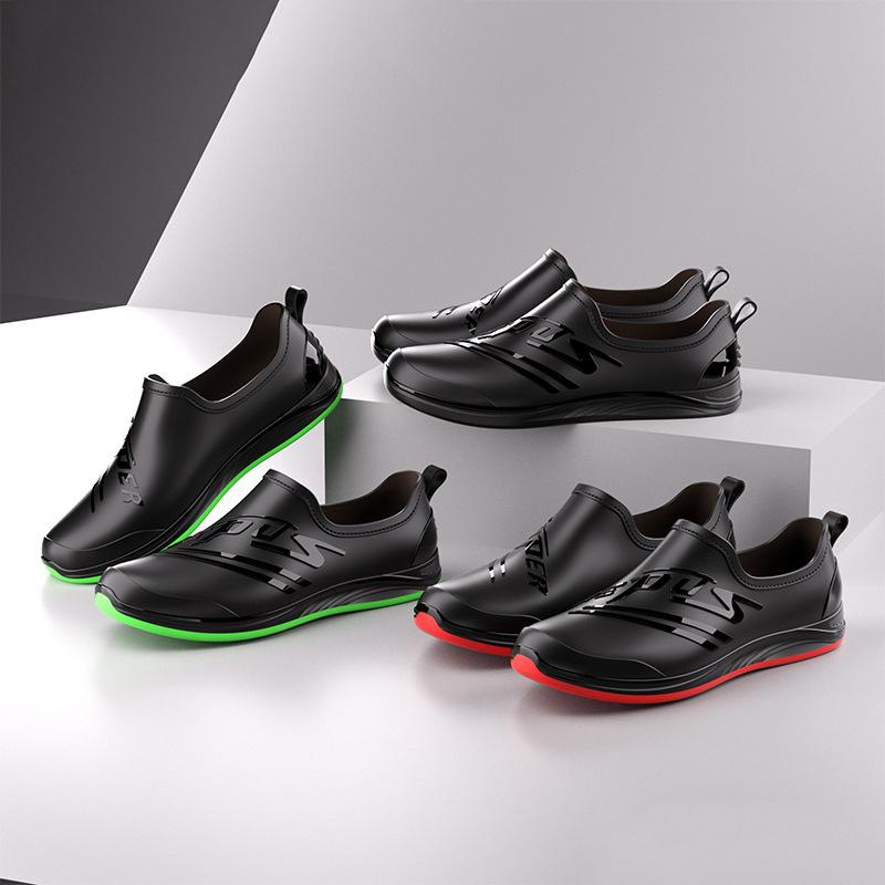 Fashion Fashionable Men's Short-tube Rain Boots Non-slip Waterproof Short Tube Rain Boots Indoor Kitchen Work Rain Boots Car Wash Boots