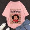 Mafalda Kawaii Graphic Print T-shirt Women Harajuku Aesthetic Pink Tops Y2k Casual Tshirt 2026 Newest Summer Fashion Female T Shirt
