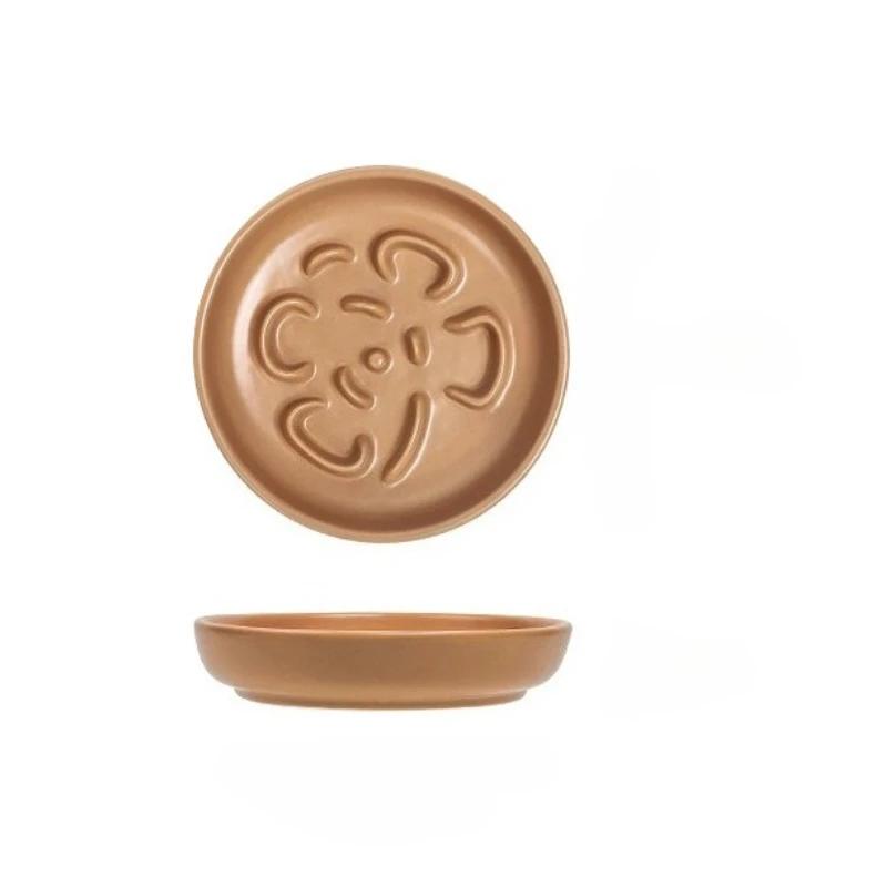 

Creative Clover Shaped Slow Food Plate, Anti Spill Pet Bowl, Anti Choking Slow Food Bowl, Round Cat Bowl Dog Bowl, Pet Supplies коричневый
